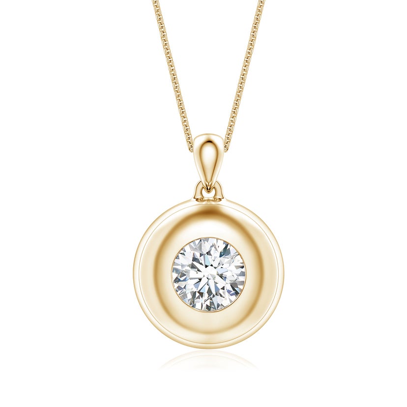Round Lab-Grown Diamond Men's Medallion Pendant