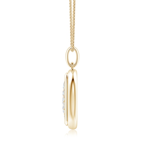 3mm DEVVS Pavé-Set Lab-Grown Diamond Men’s Rounded Rectangle Tag Pendant in Yellow Gold