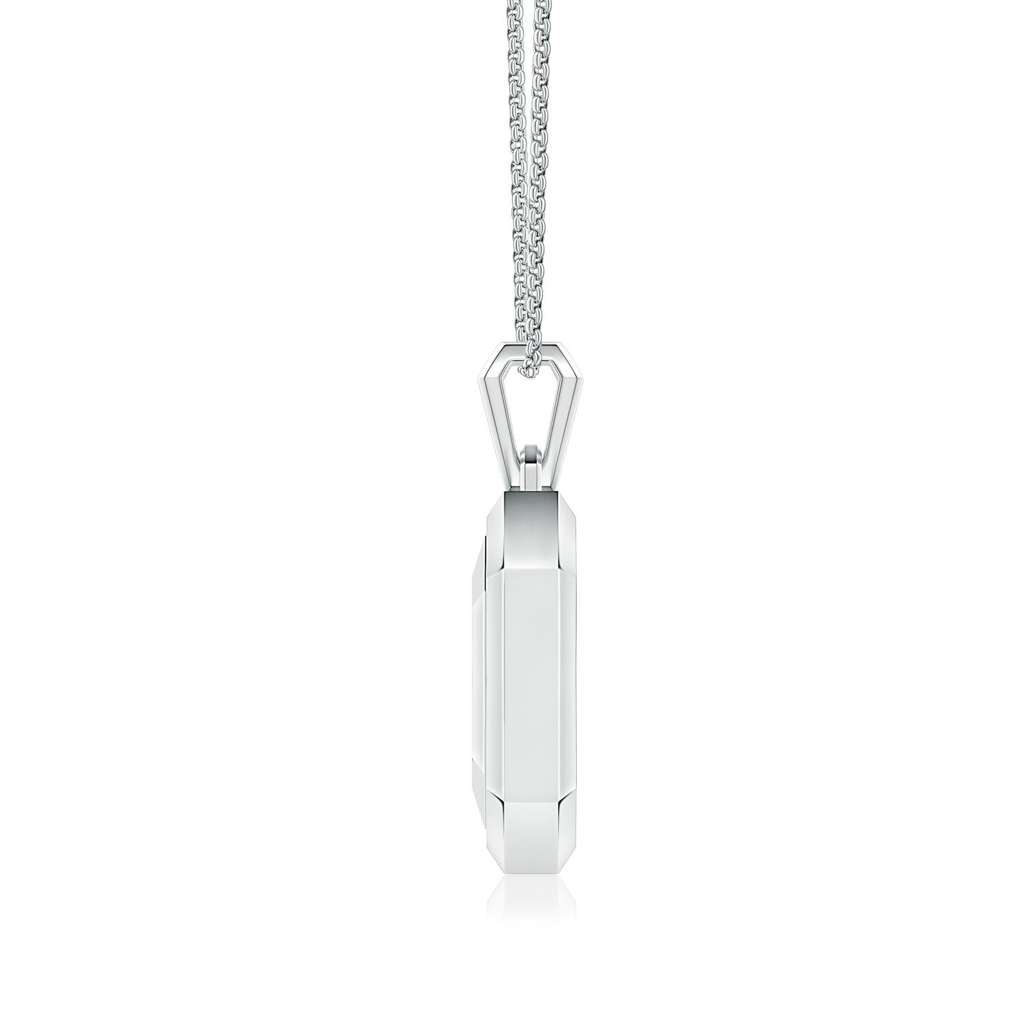 3.2mm FGVS Pavé-Set Lab-Grown Diamond Men's Octagon Medallion Pendant in White Gold