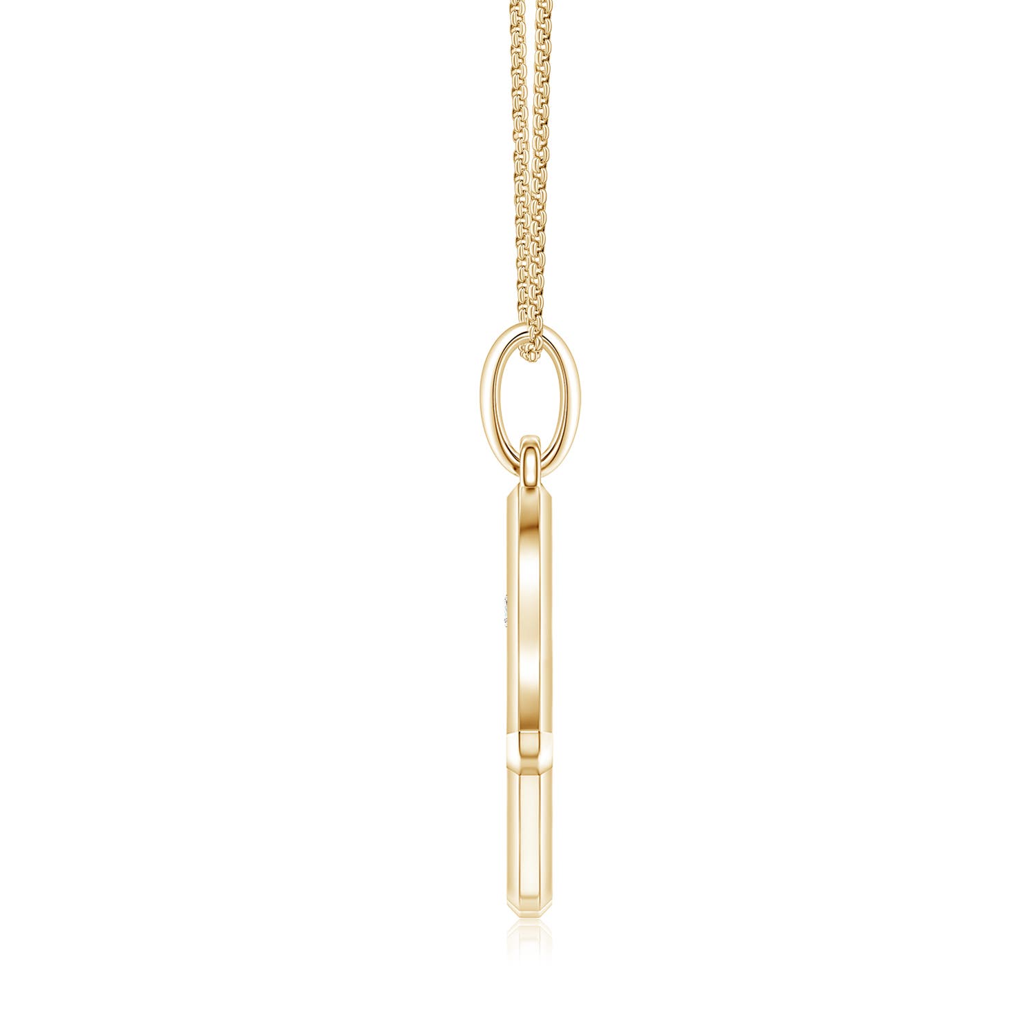 2.4mm FGVS Pavé-Set Lab-Grown Diamond Men’s Hamsa Pendant in Yellow Gold - side 1