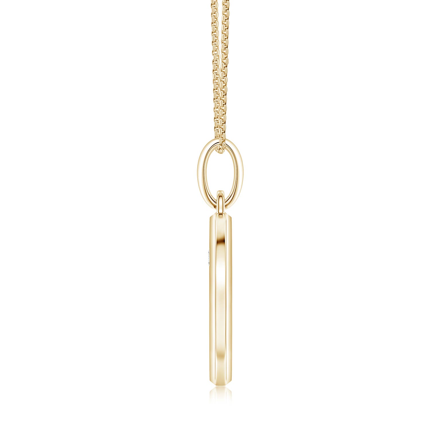 2.5mm FGVS Pavé-Set Lab-Grown Diamond Men’s Crescent Moon and Star Pendant in Yellow Gold