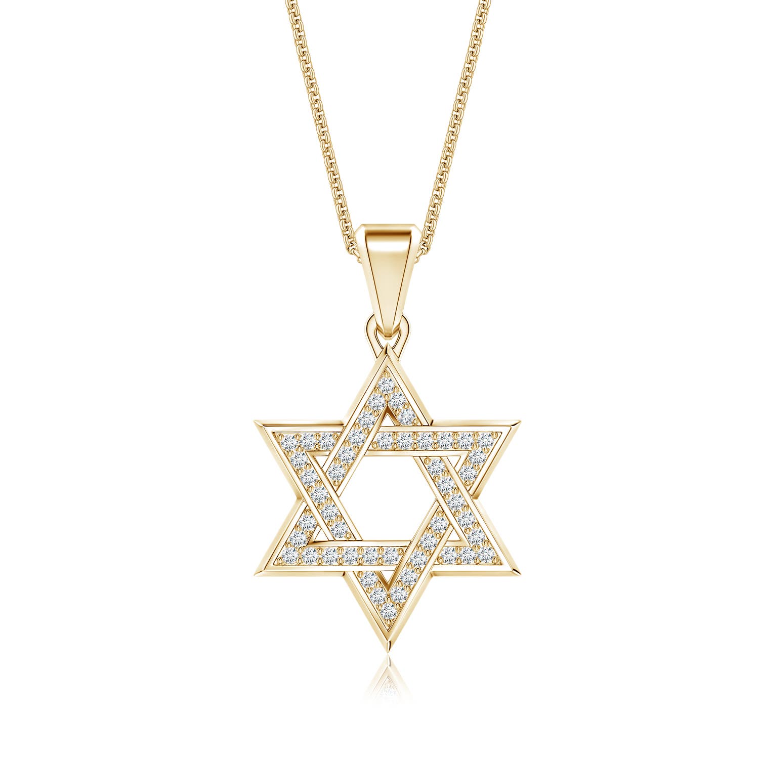 1.05mm DEVVS Pavé-Set Lab-Grown Diamond Men's Star of David Pendant in Yellow Gold