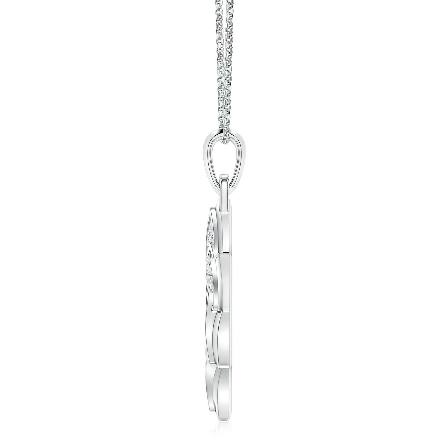 1.3mm FGVS Pavé-Set Lab-Grown Diamond Men's Star of David Pendant in White Gold