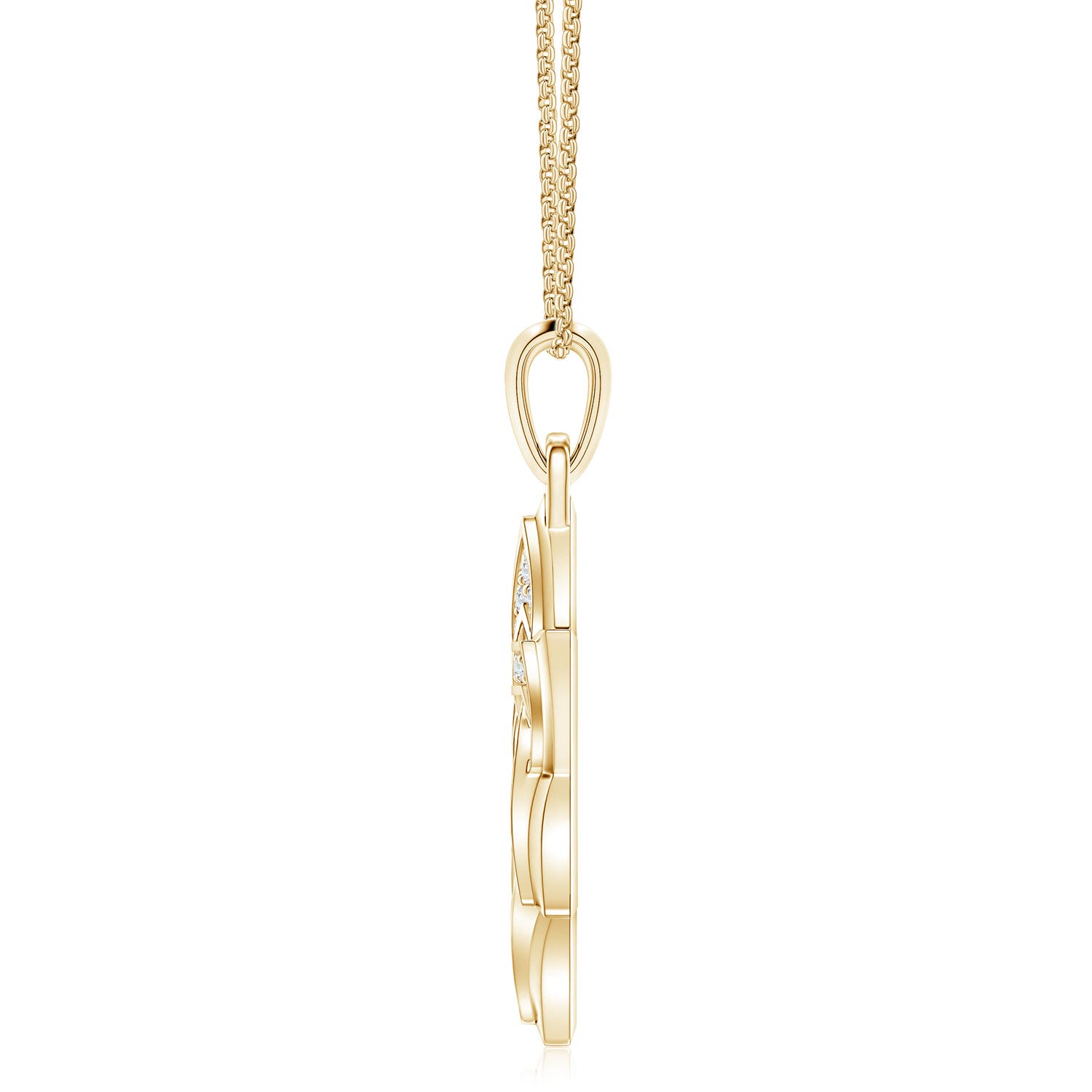 1.3mm FGVS Pavé-Set Lab-Grown Diamond Men's Star of David Pendant in Yellow Gold