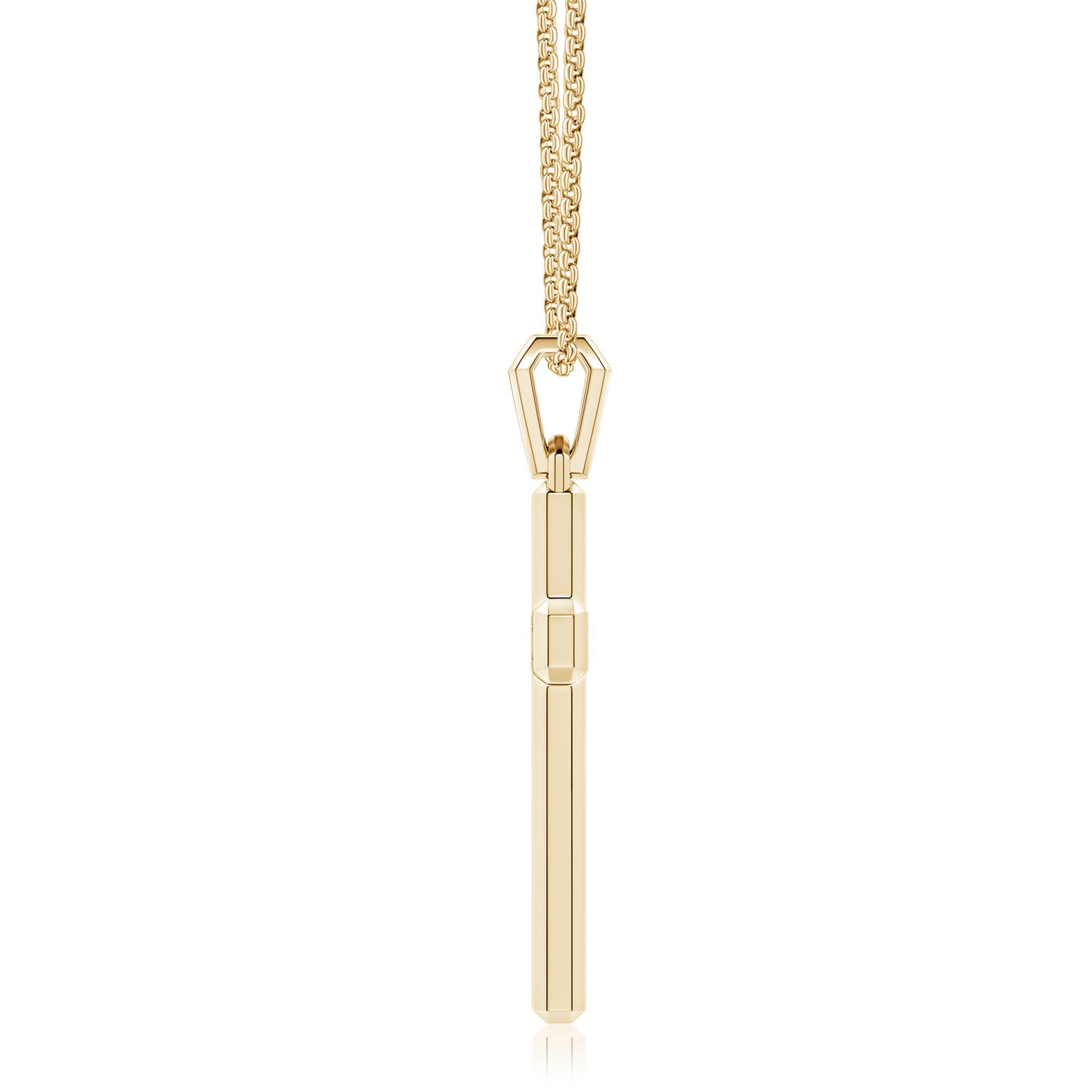 1.7mm FGVS Pavé-Set Lab-Grown Diamond Men's Cross Pendant in Yellow Gold