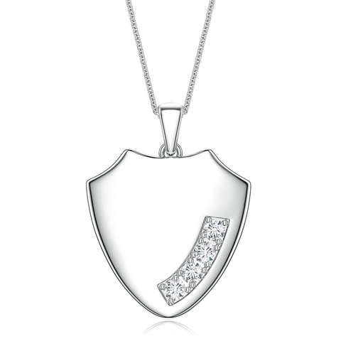 3mm FGVS Lab-Grown Diamond Shield-Shaped Men's Medallion Pendant in White Gold