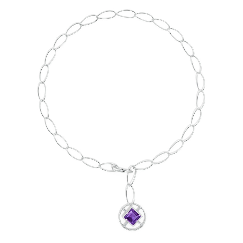 14mm AAA Natori x Angara Infinity Concentric Circle Amethyst Adjustable Y Necklace with Diamond Bars in White Gold side 299