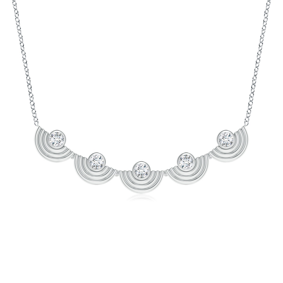 4mm HSI2 Natori x Angara Infinity Diamond Half Concentric Circle Metal Fan Necklace in White Gold 