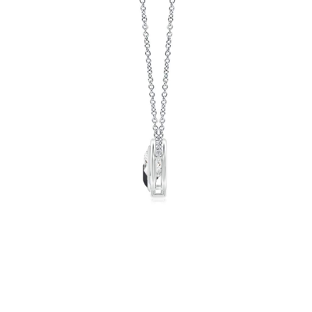 5mm AA Natori x Angara Infinity Black & White Diamond Geometric Three Stone Necklace in White Gold Side 199