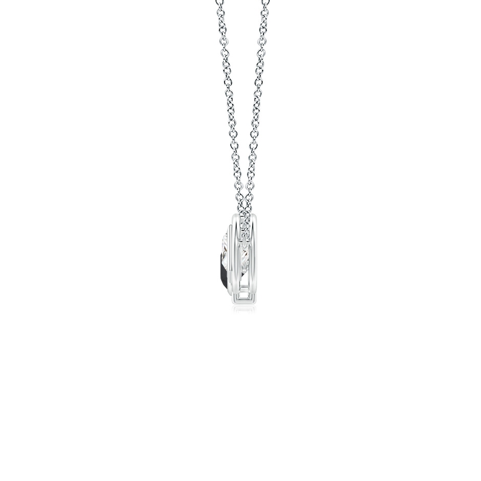 5mm AA Natori x Angara Infinity Black & White Diamond Geometric Three Stone Necklace in White Gold side 199