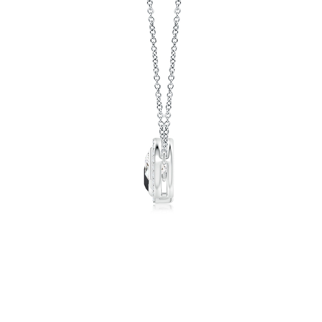 5mm AA Natori x Angara Infinity Black & White Diamond Geometric Three Stone Halo Necklace in White Gold Side 199