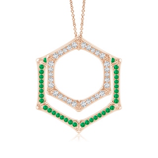 1.45mm IJI1I2 Natori x Angara Hexagonal Indochine Bamboo Multi-Wear Emerald Pendant in Rose Gold