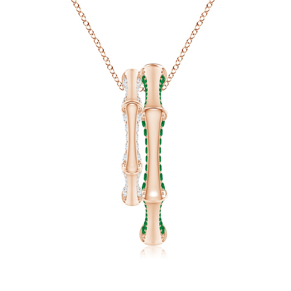 1.45mm IJI1I2 Natori x Angara Hexagonal Indochine Bamboo Multi-Wear Emerald Pendant in Rose Gold side 1