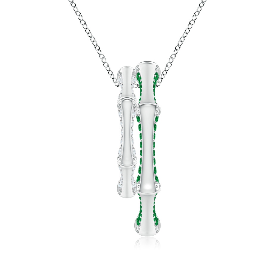 1.45mm IJI1I2 Natori x Angara Hexagonal Indochine Bamboo Multi-Wear Emerald Pendant in White Gold side 1