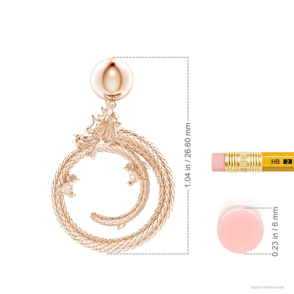 Natori x Angara Small Dragon Pendant in Rose Gold ruler