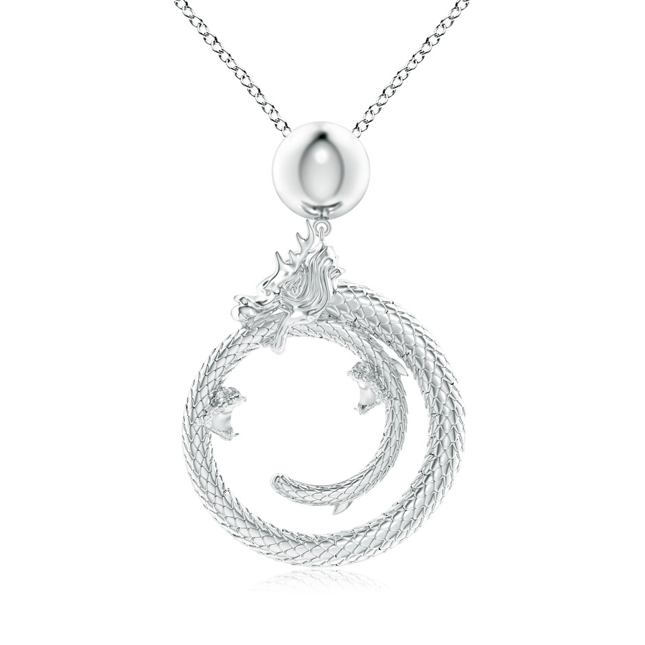 Natori x Angara Small Dragon Pendant in White Gold 