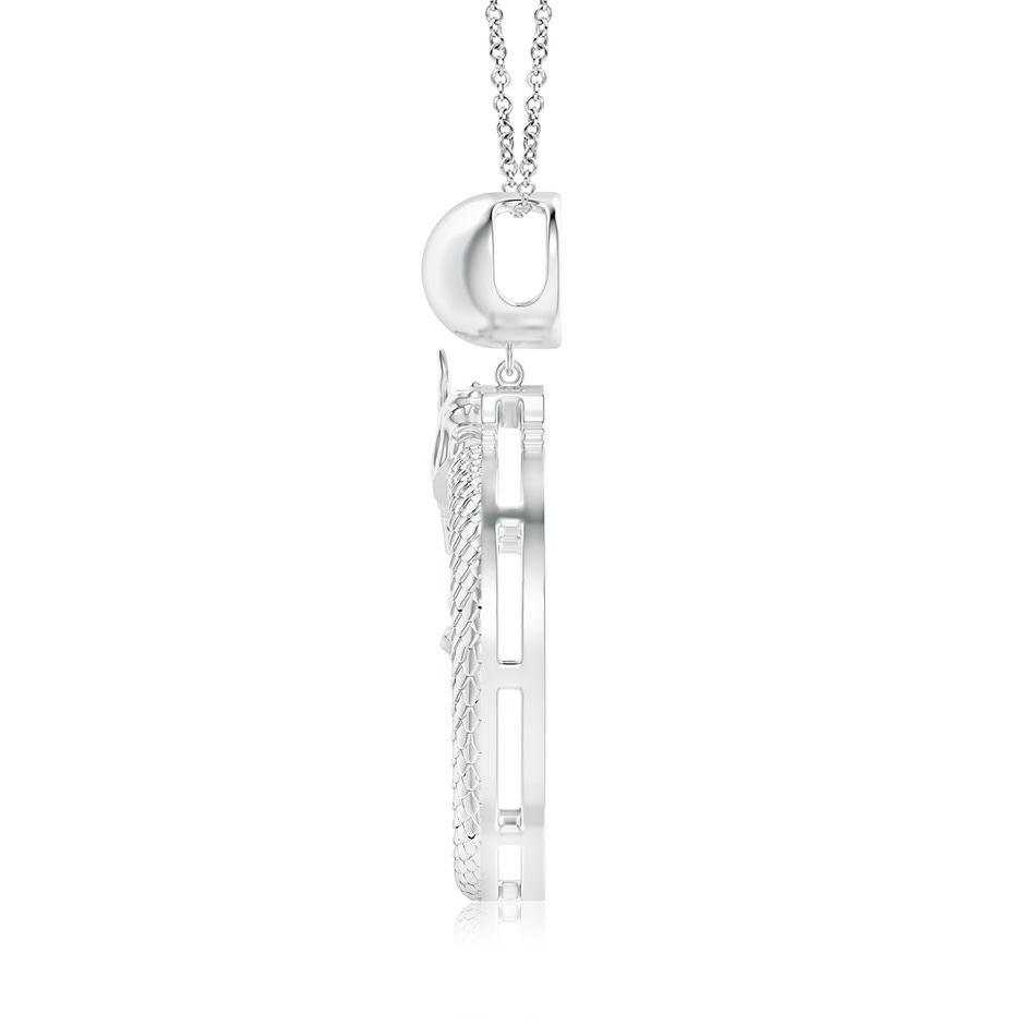 Natori x Angara Small Dragon Pendant in White Gold side 1