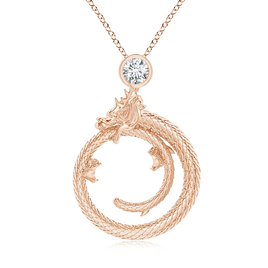 3.5mm IJI1I2 Natori x Angara Small Dragon Slider Pendant With Diamond in Rose Gold 