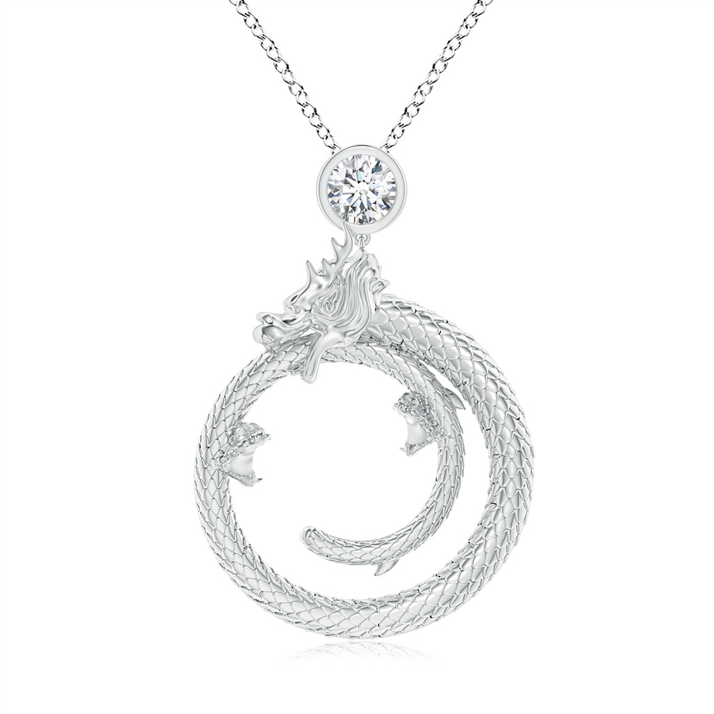 3.5mm IJI1I2 Natori x Angara Small Dragon Slider Pendant With Diamond in S999 Silver