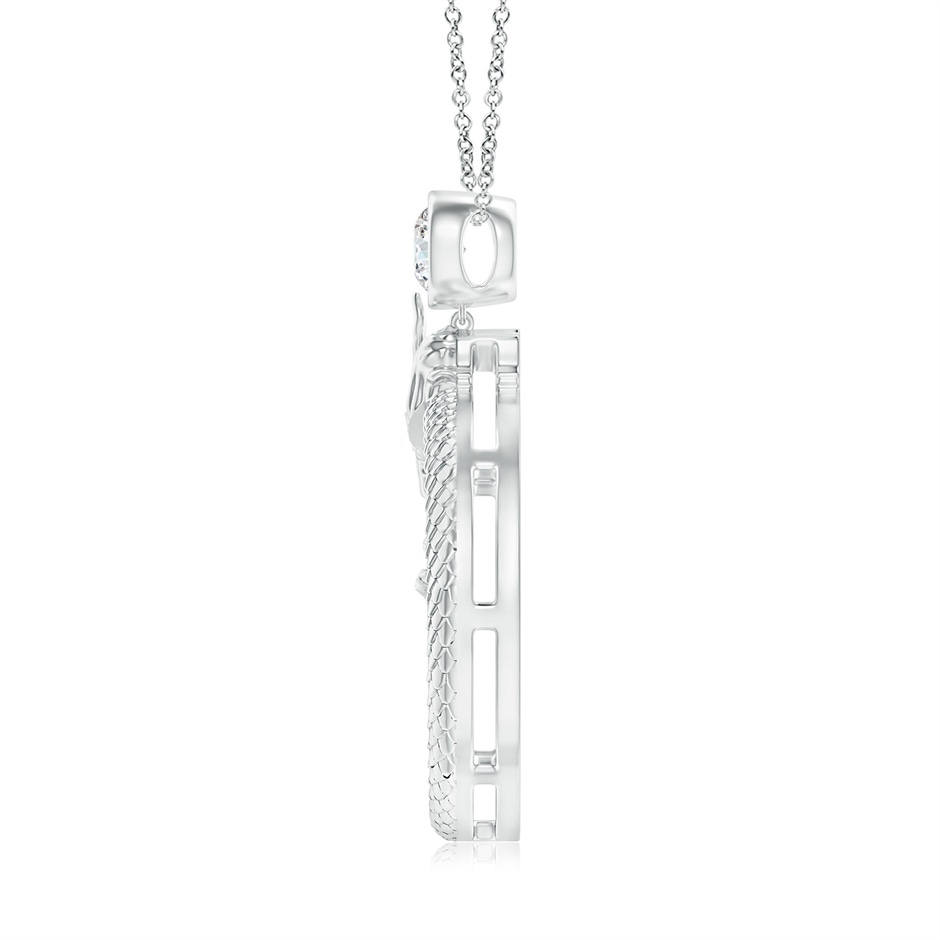 3.5mm IJI1I2 Natori x Angara Small Dragon Slider Pendant With Diamond in White Gold side 1