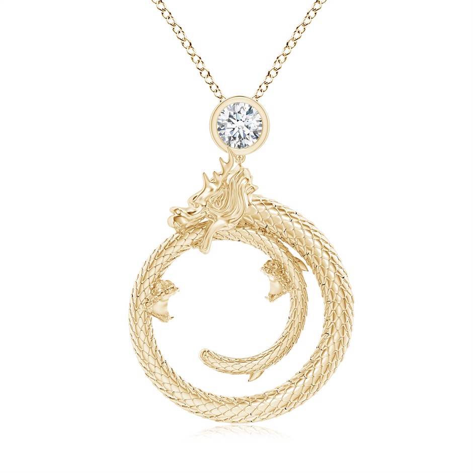 3.5mm IJI1I2 Natori x Angara Small Dragon Slider Pendant With Diamond in Yellow Gold 