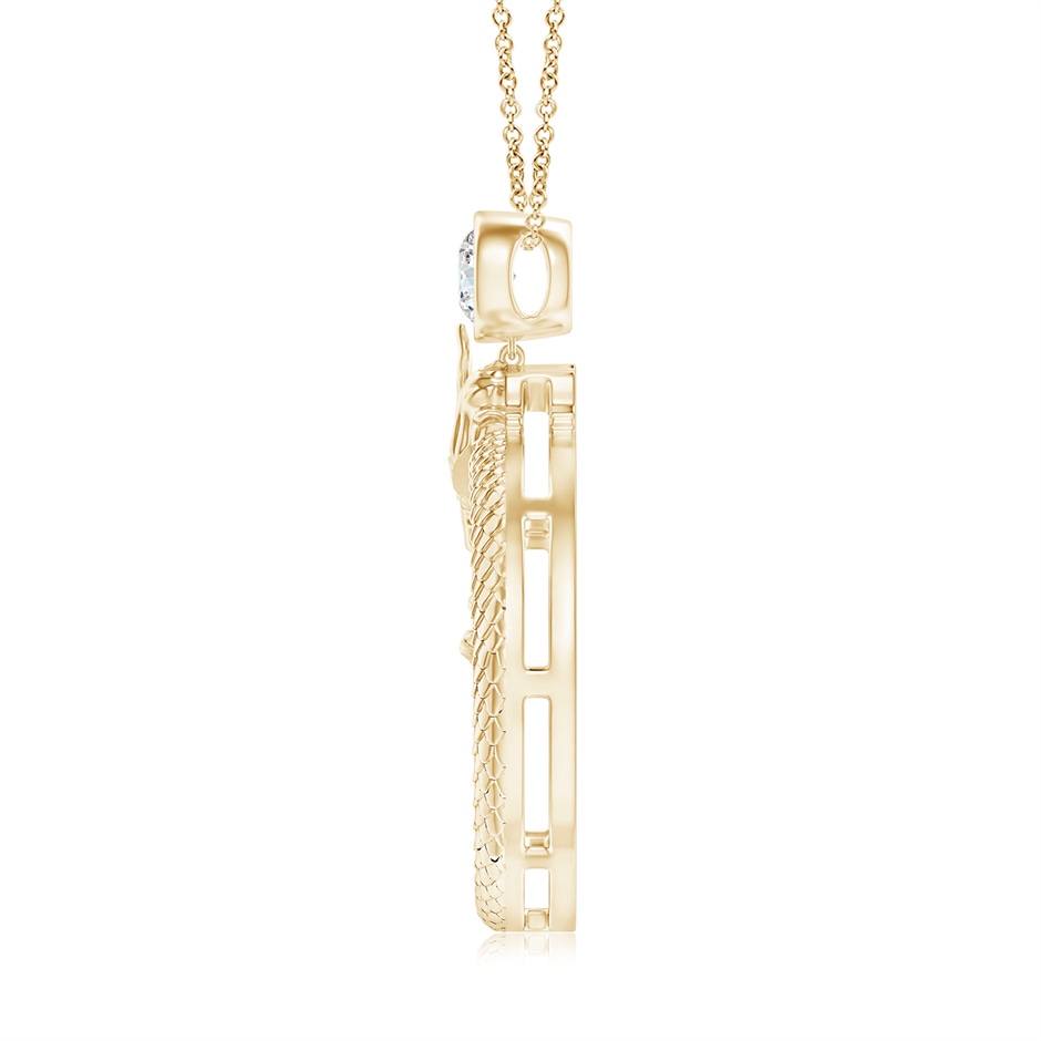 3.5mm IJI1I2 Natori x Angara Small Dragon Slider Pendant With Diamond in Yellow Gold side 1