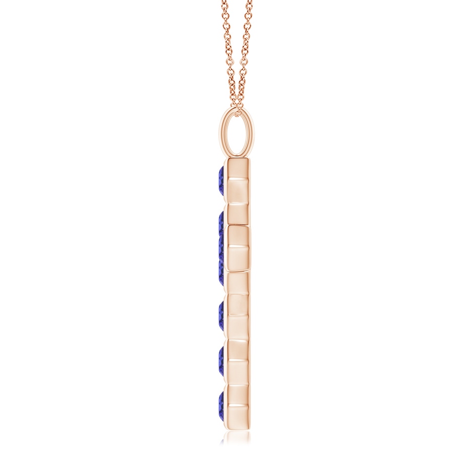 3mm AAA Natori x Angara Hexagonal Tanzanite Cross Pendant in Rose Gold side 1