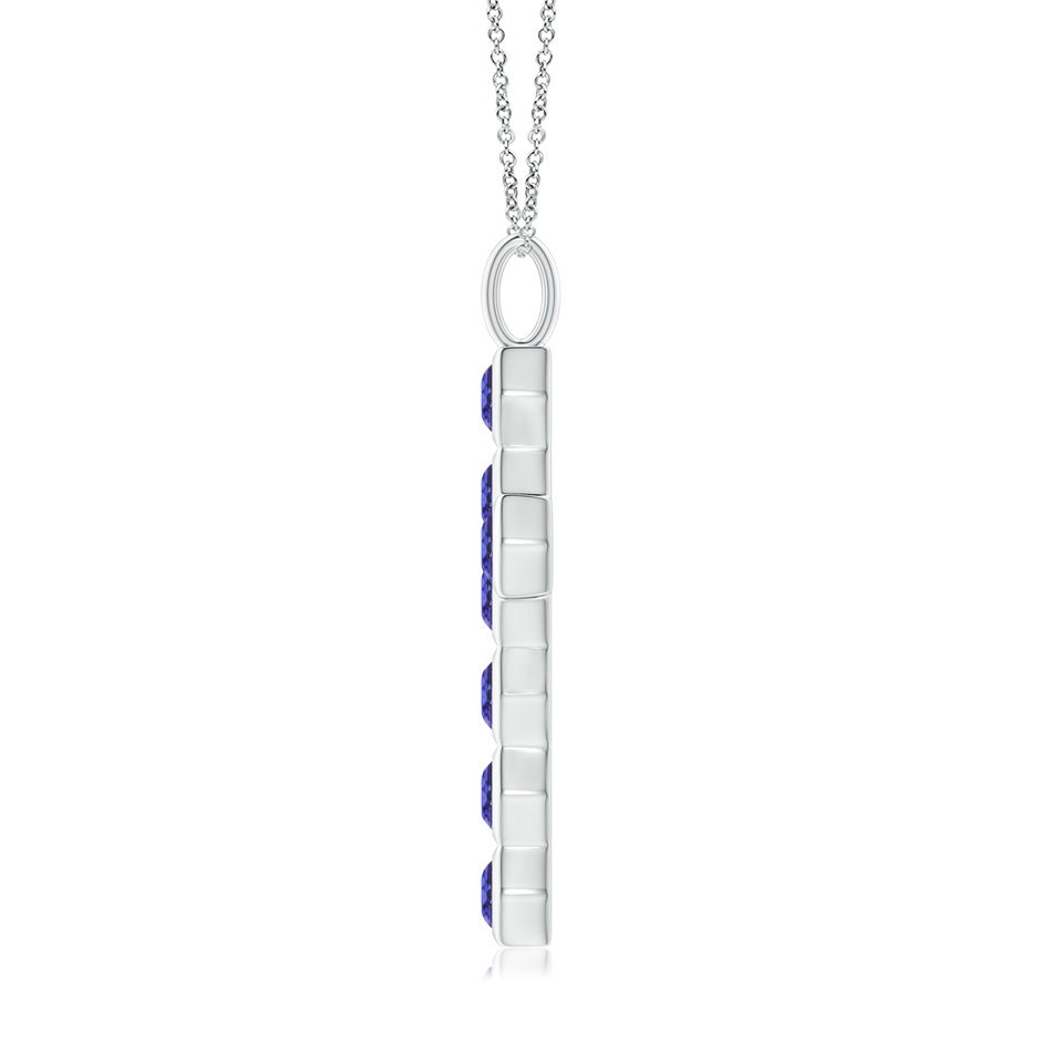 3mm AAA Natori x Angara Hexagonal Tanzanite Cross Pendant in White Gold side 1