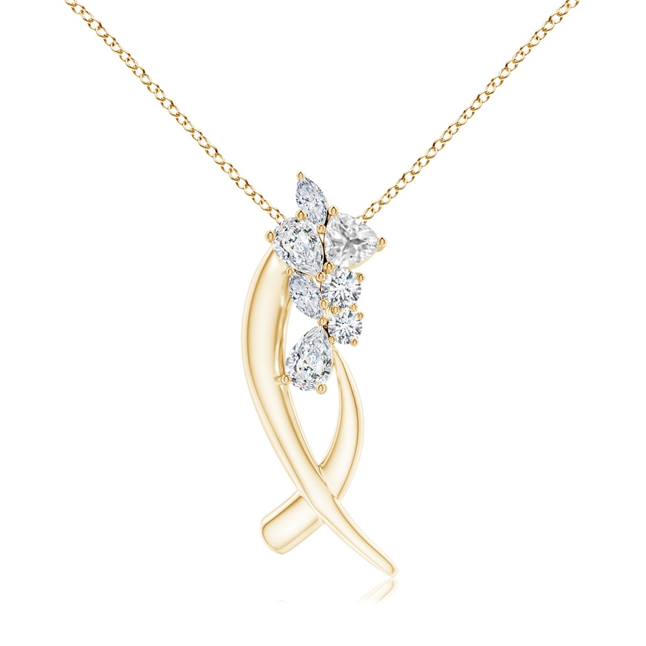 6x4mm IJI1I2 Natori x Angara Cascading Multi-Shape Diamond Sumi Stroke Slider Pendant in Yellow Gold 