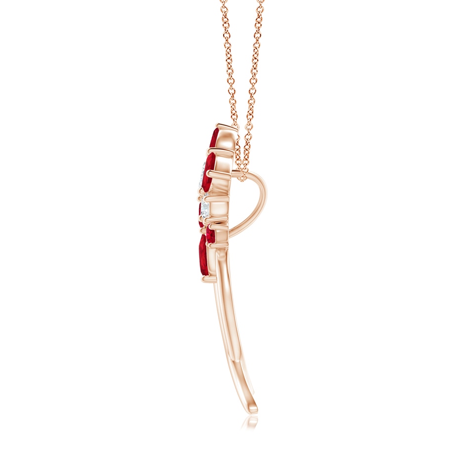 6x4mm AAA Natori x Angara Cascading Multi-Shape Ruby & Diamond Sumi Stroke Slider Pendant in Rose Gold side-1