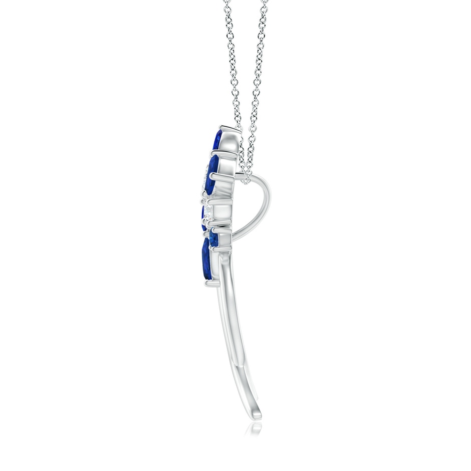 6x4mm AAA Natori x Angara Cascading Multi-Shape Sapphire & Diamond Sumi Stroke Slider Pendant in White Gold side-1