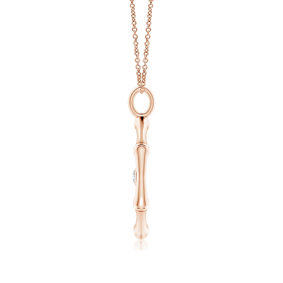 1.3mm IJI1I2 Natori x Angara Hexagonal Indochine Bamboo Evil Eye Pendant with Diamond in Rose Gold side-1