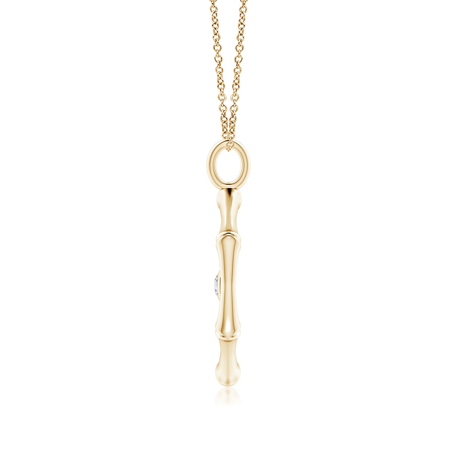1.3mm IJI1I2 Natori x Angara Hexagonal Indochine Bamboo Evil Eye Pendant with Diamond in Yellow Gold side-1