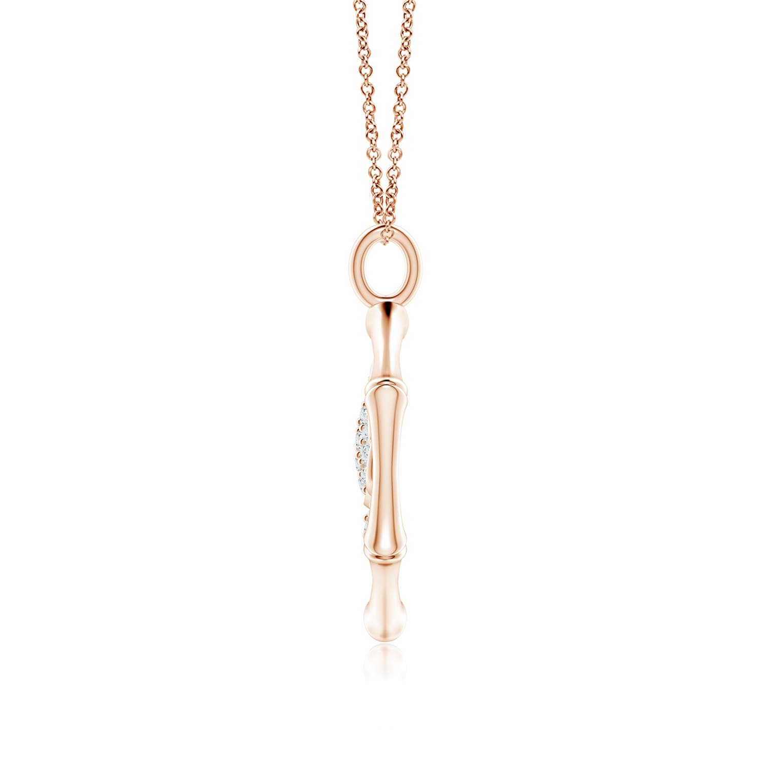 1mm IJI1I2 Natori x Angara Hexagonal Indochine Bamboo Lotus  Pendant with Diamond in Rose Gold