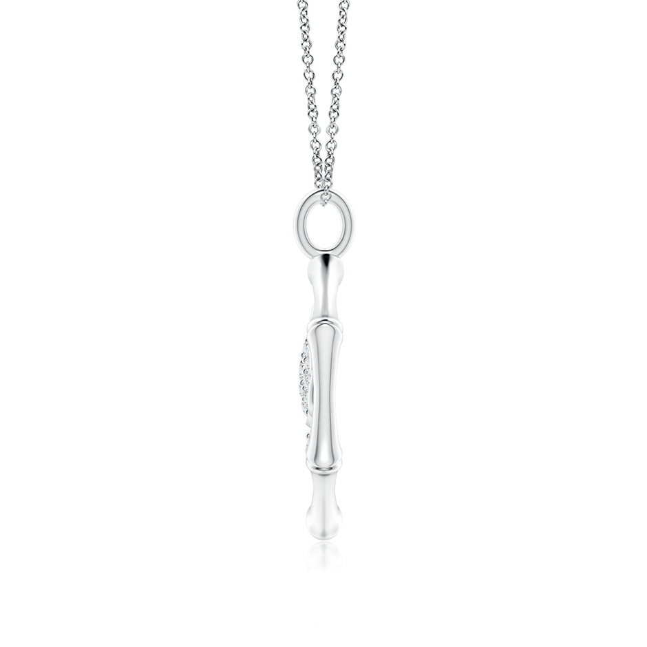 1mm IJI1I2 Natori x Angara Hexagonal Indochine Bamboo Lotus  Pendant with Diamond in White Gold side-1
