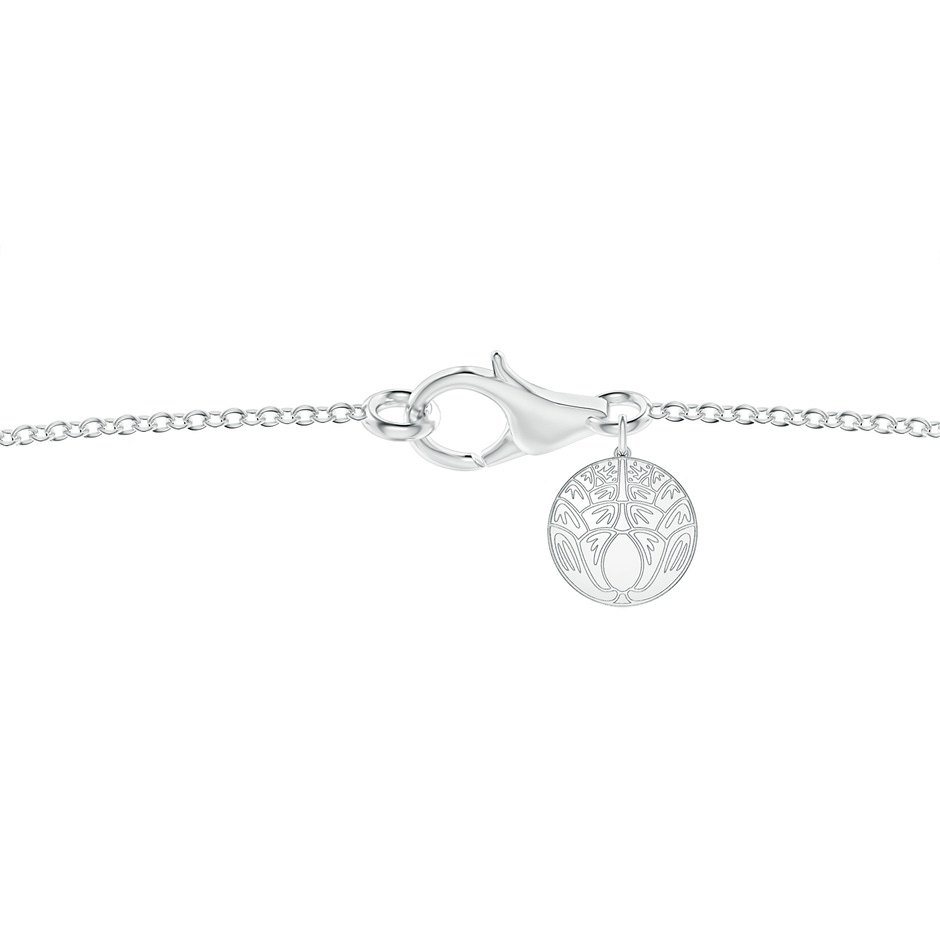 1mm IJI1I2 Natori x Angara Hexagonal Indochine Bamboo Lotus  Pendant with Diamond in White Gold charm