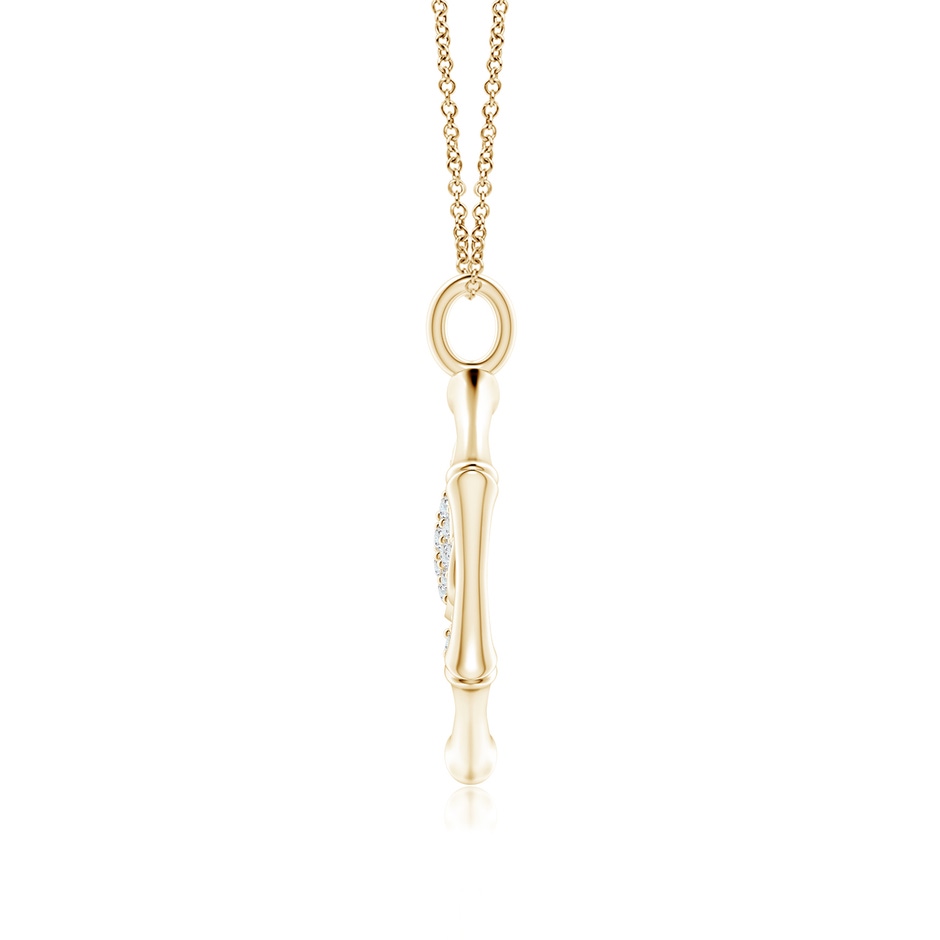 1mm IJI1I2 Natori x Angara Hexagonal Indochine Bamboo Lotus  Pendant with Diamond in Yellow Gold side-1