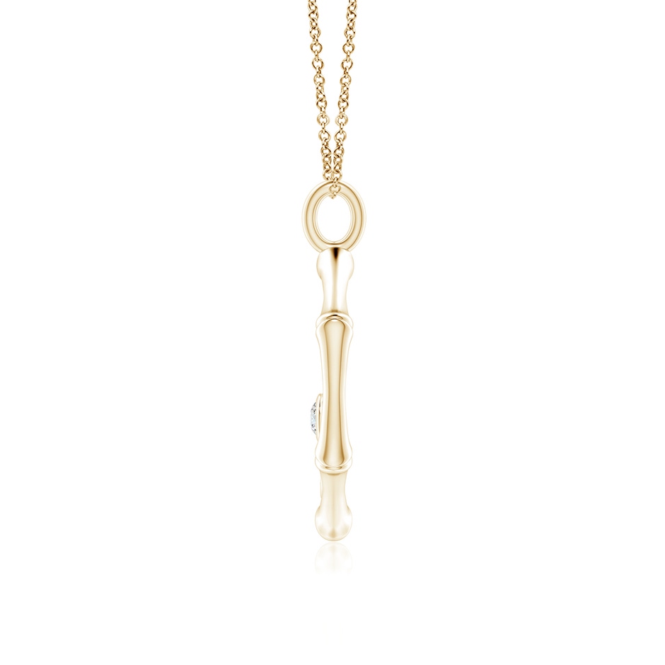 1.5mm IJI1I2 Natori x Angara Hexagonal Indochine Bamboo Hamsa Pendant with Diamond in Yellow Gold side-1