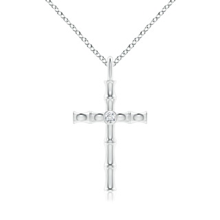 1.5mm IJI1I2 Natori x Angara Indochine Bamboo Cross Pendant with Diamond in White Gold