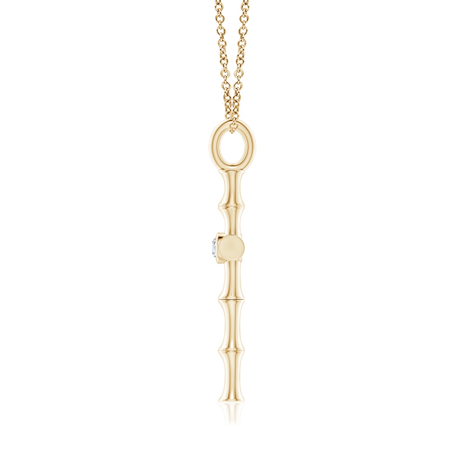 1.5mm IJI1I2 Natori x Angara Indochine Bamboo Cross Pendant with Diamond in Yellow Gold side-1