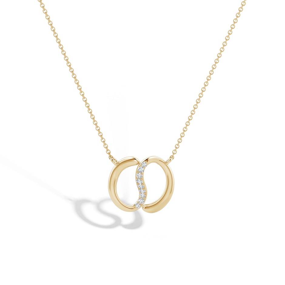 1.2mm HSI2 Natori x Angara Yin-Yang Diamond Shangri-La Pendant in Yellow Gold lifestyle