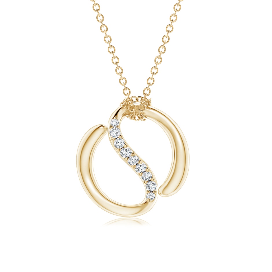 2.4mm HSI2 Natori x Angara Yin-Yang Diamond Shangri-La Knot Chain Pendant in Yellow Gold 