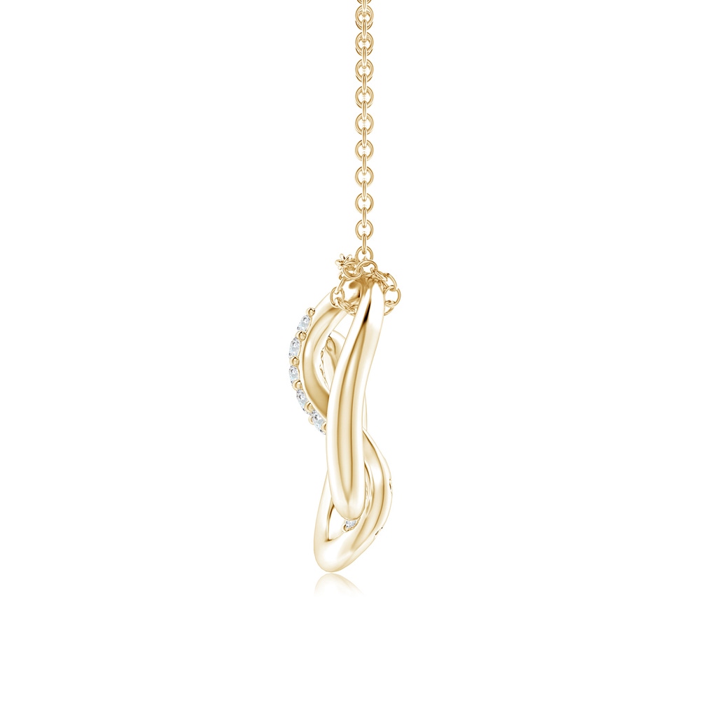 2.4mm HSI2 Natori x Angara Yin-Yang Diamond Shangri-La Knot Chain Pendant in Yellow Gold Side-1