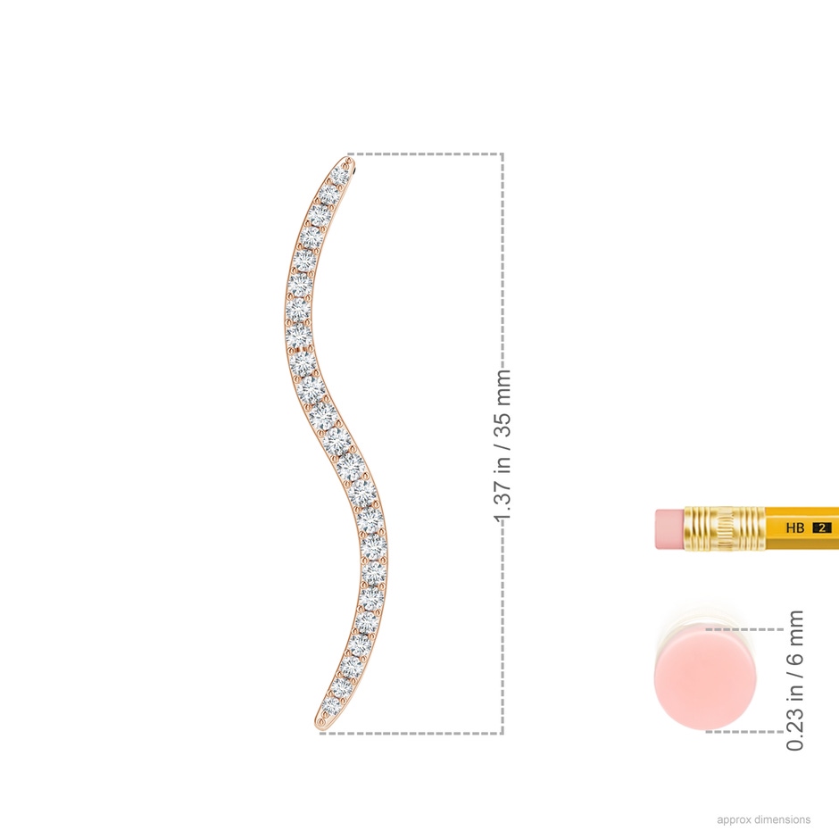 1.6mm HSI2 Natori x Angara Shangri-la - Brush Stroke Diamond Shangri-La Pendant in Rose Gold ruler