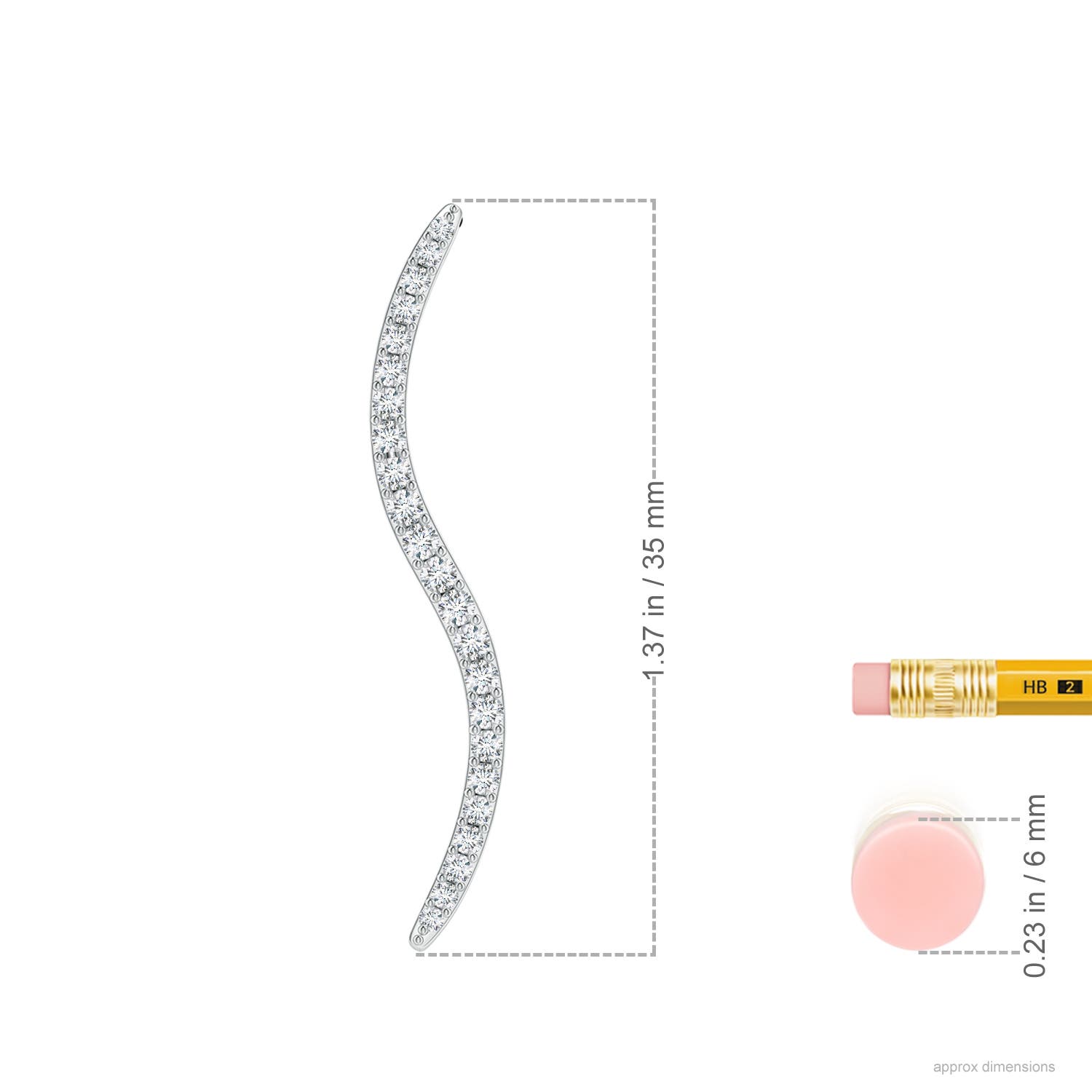 1.6mm HSI2 Natori x Angara Shangri-la - Brush Stroke Diamond Shangri-La Pendant in White Gold - ruler