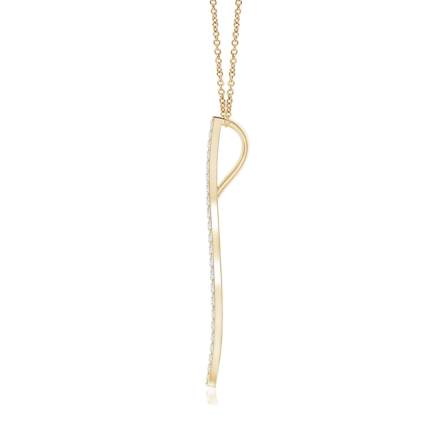 1.6mm HSI2 Natori x Angara Shangri-la - Brush Stroke Diamond Shangri-La Pendant in Yellow Gold