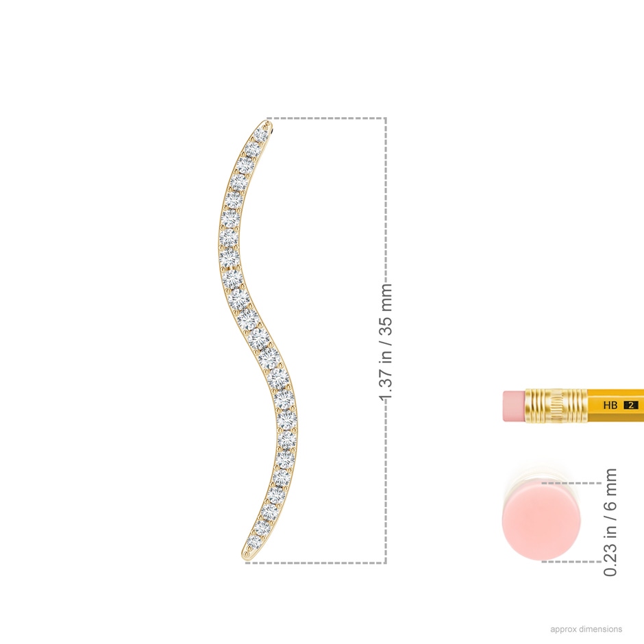 1.6mm HSI2 Natori x Angara Shangri-la - Brush Stroke Diamond Shangri-La Pendant in Yellow Gold ruler