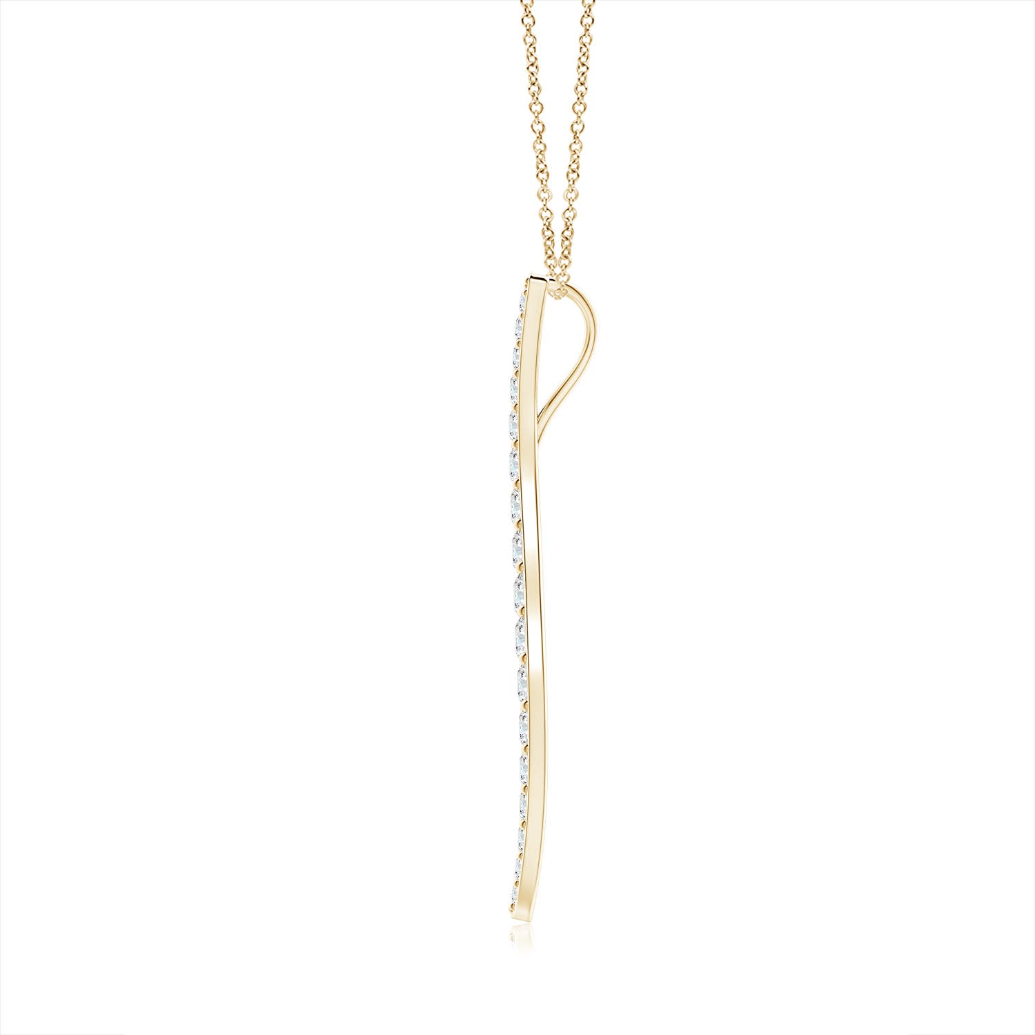3.3mm HSI2 Natori x Angara Large Shangri-la - Brush Stroke Diamond Shangri-La Pendant in Yellow Gold - side 1