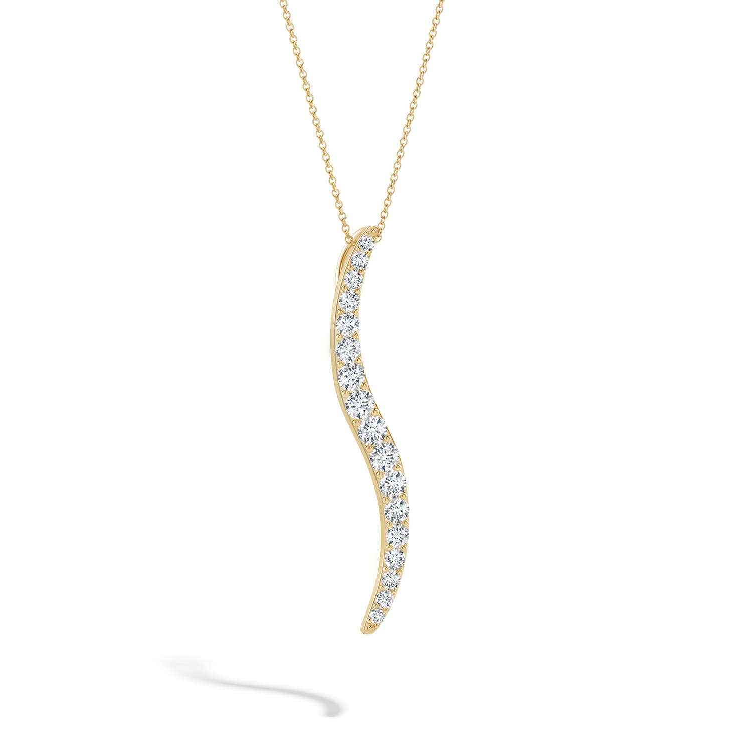 3.3mm HSI2 Natori x Angara Large Shangri-la - Brush Stroke Diamond Shangri-La Pendant in Yellow Gold - lifestyle 4