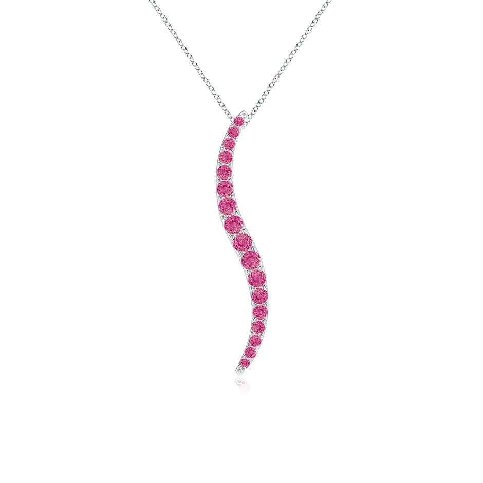 3.3mm AAA Large Brush Stroke Pink Sapphire Shangri-La Pendant in White Gold 